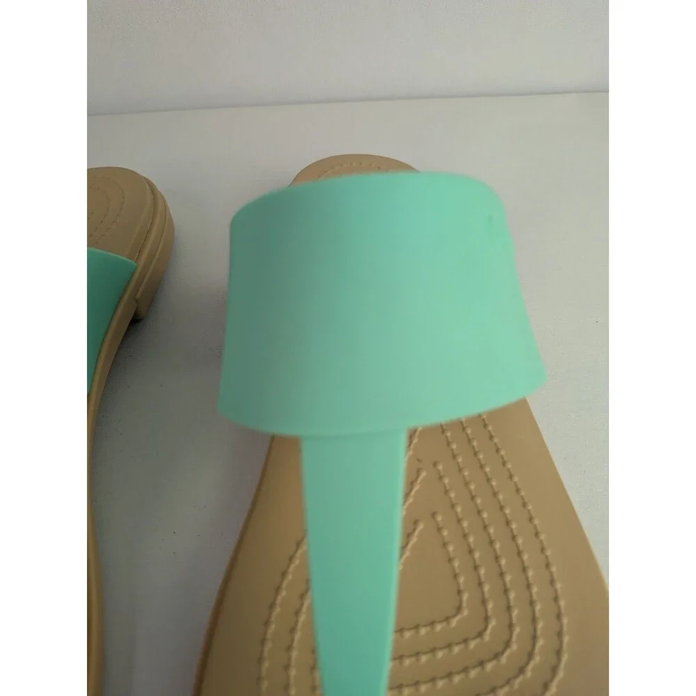 Crocs Tulum Flip Sandals Women’s Size 11 Jade Stone Bright Blue Thong Flop Shoes